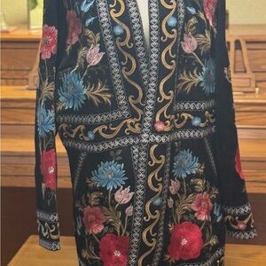 Floral Embroidered Black Jacket